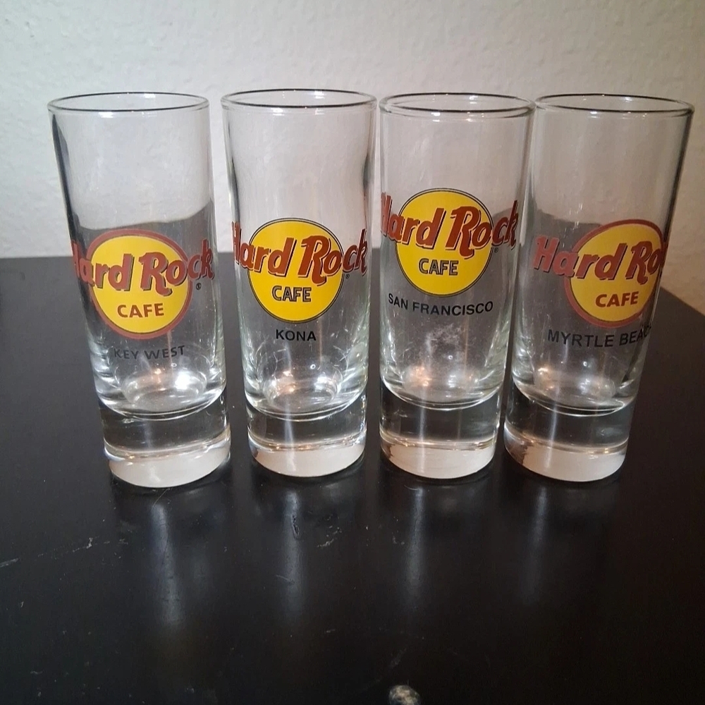 Hard Rock Cafe White Shot Glass Set Drinkware